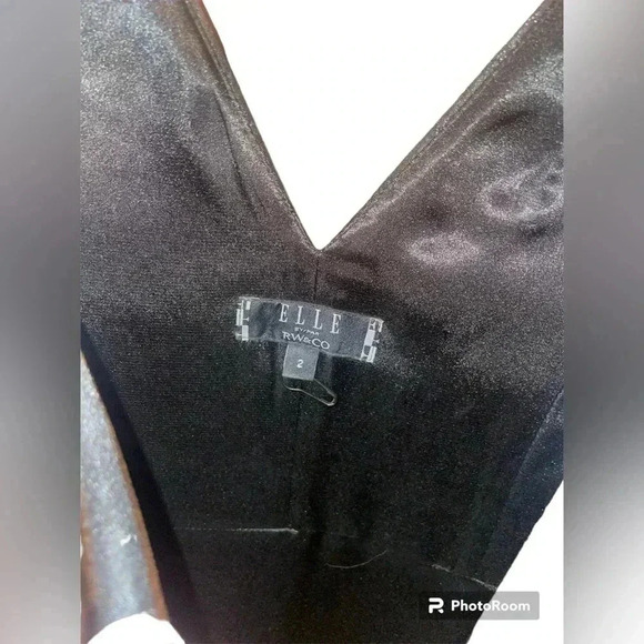 Elle rw&co ladies black dress size 2 business casual formal elegant dressy hi lo - Picture 3 of 5
